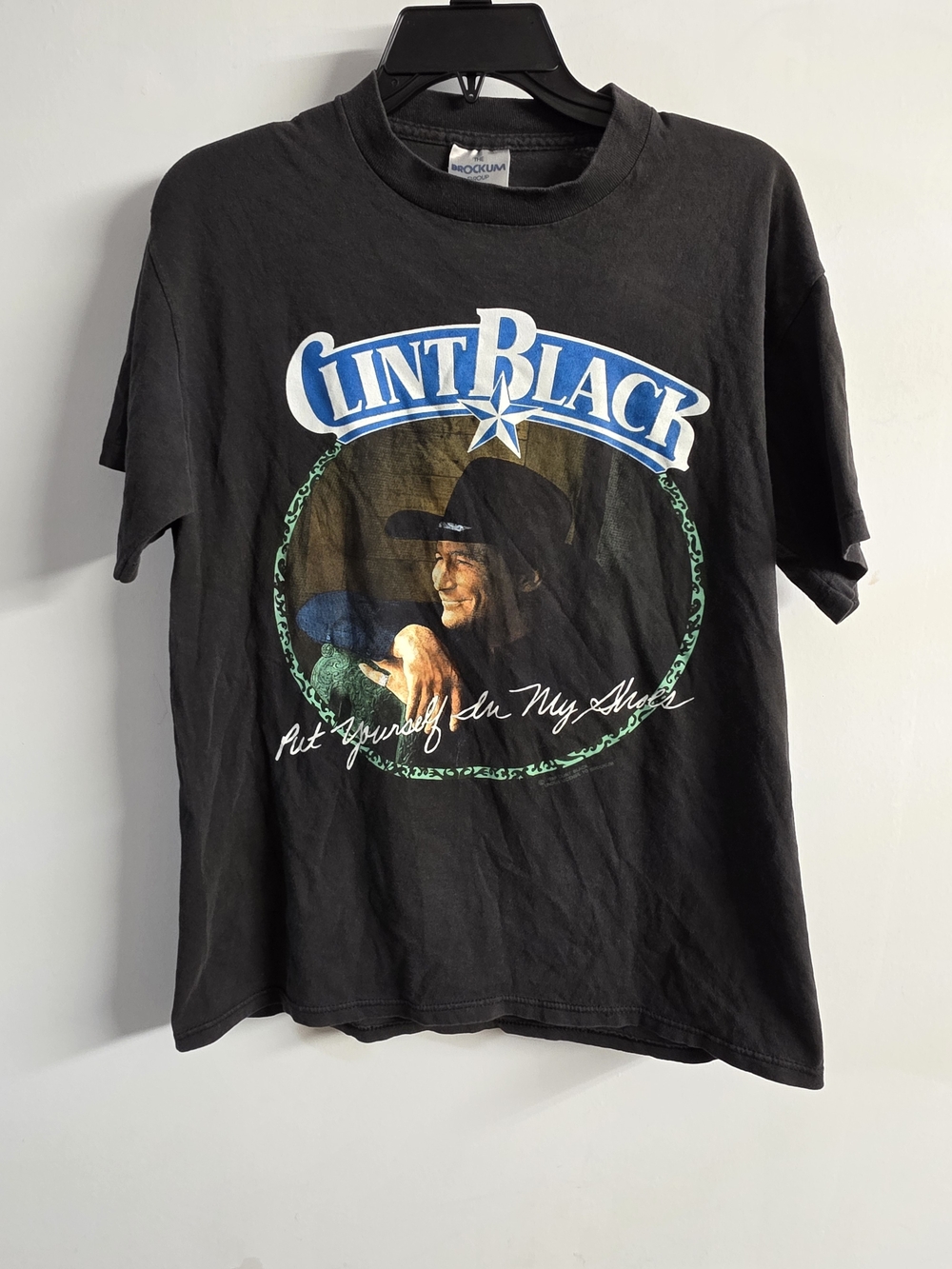 Vintage 1990 Clint Black Put Yourself In My Shoes T-Shirt Brockum USA Large
